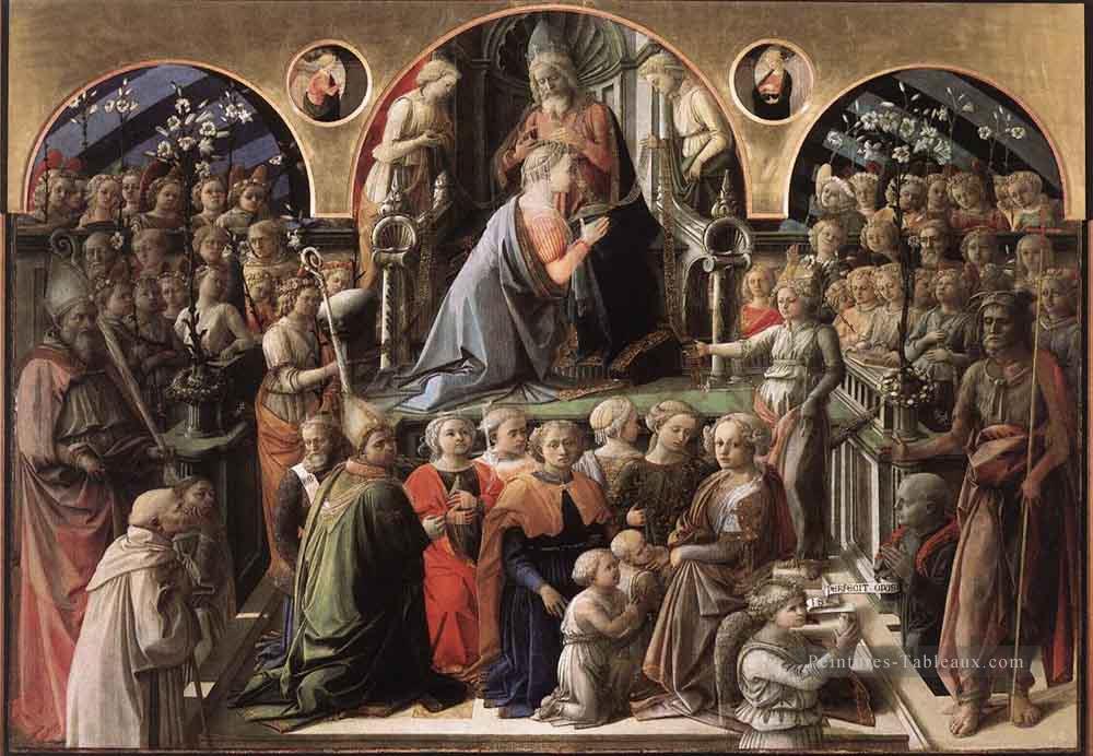 Couronnement de la Vierge Renaissance Filippo Lippi Peintures à l'huile